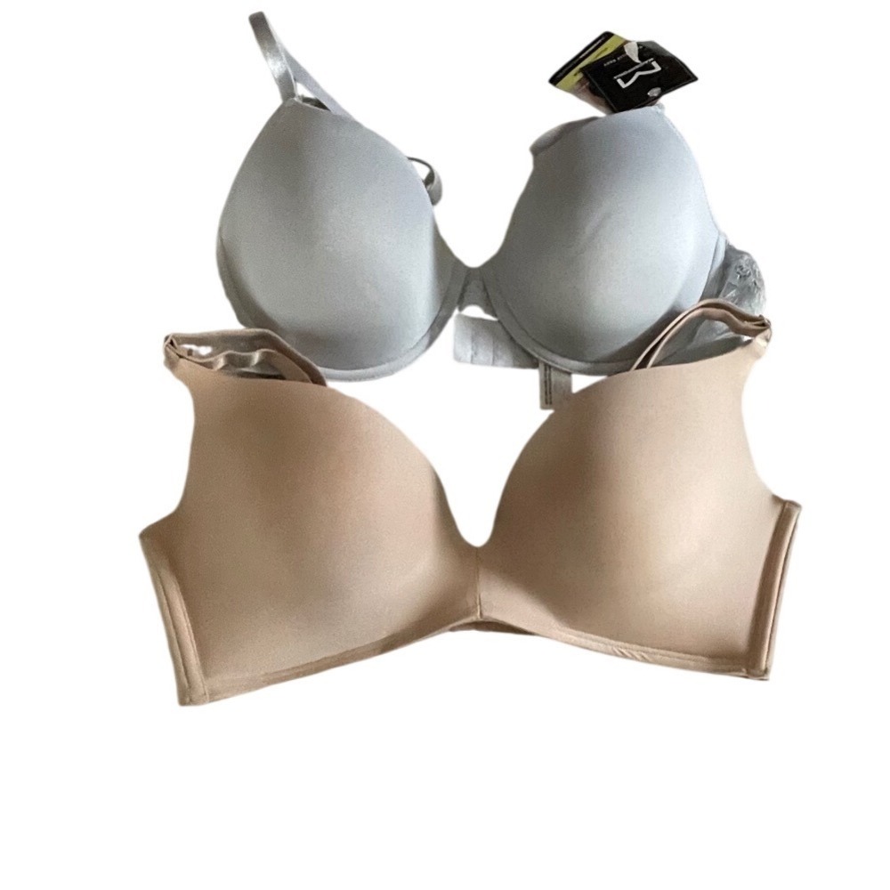 Maidenform Push Up Bra Set 38B Light Blue Lace MBT843 Tan Wireless SE1189 NEW